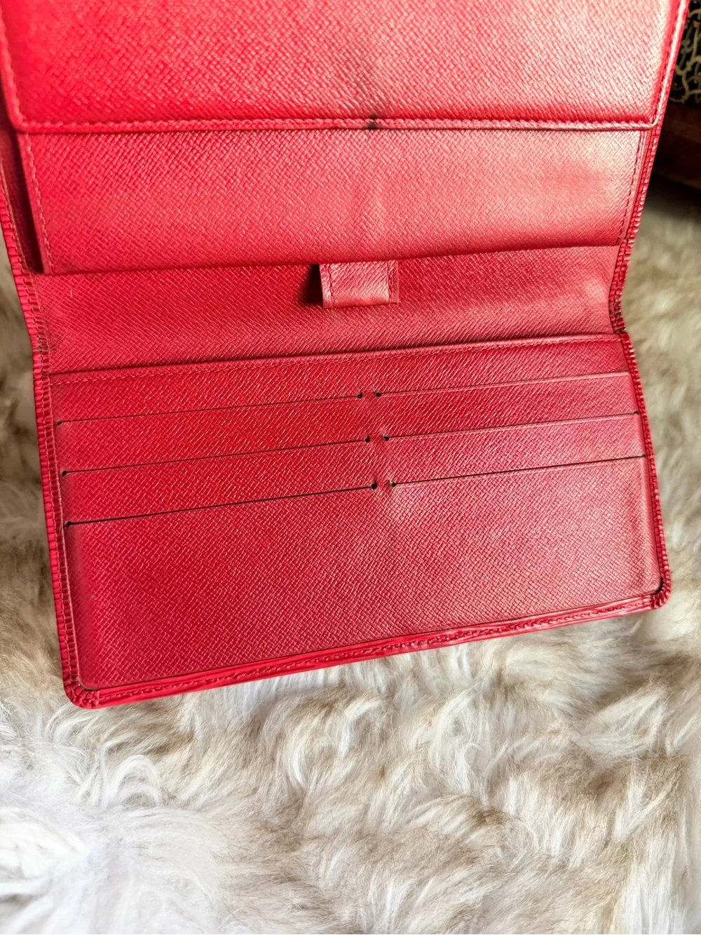 Louis Vuitton Red Epi Leather Card Wallet
